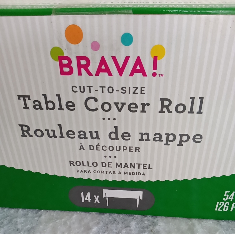 Brava Plastic Tablecover 54"W 126 ROll Hunter Green